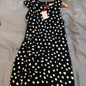 JB by Julie Brown Black Dress with Cream Cloud Pattern